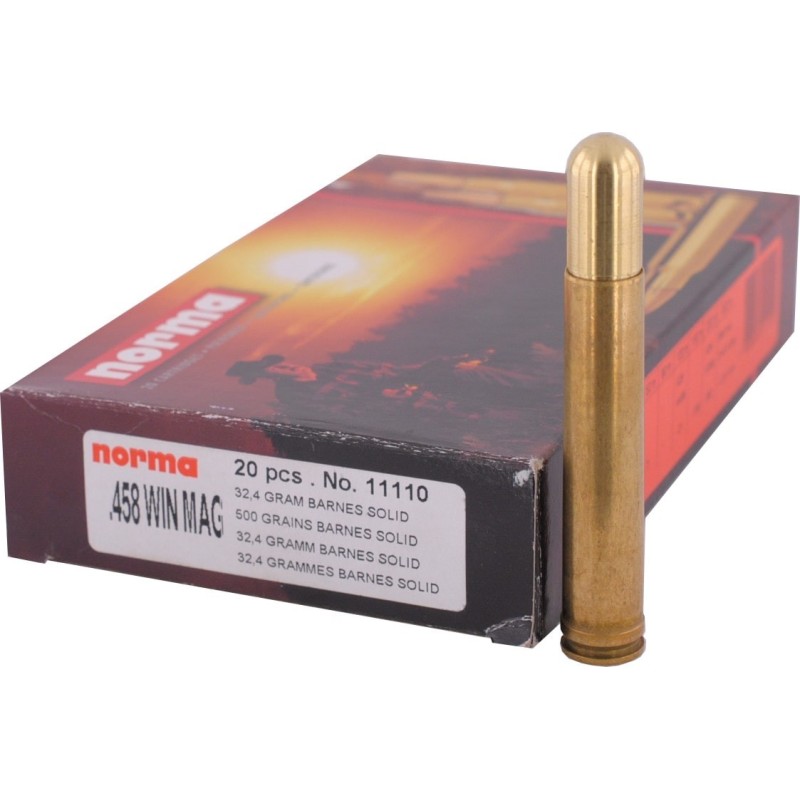 458 WINCHESTER MAGNUM  Norma - BARNES SOLID 32.40g - jusqu'à épuisement